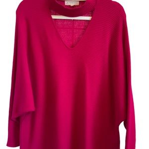 By Together  Size L Cableknit Pullover Sweater Fuchsia Pink